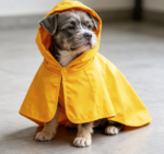 Waterproof Reflective Hooded Pet Raincoat - Mustard Yellow - Image 2