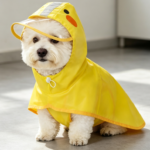 Yellow Duck Print Poncho - Size M
