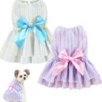 Striped Bow-Jack Ruffle Princess Dress (Two-Piece Set)