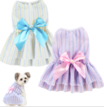 Striped Bow-Jack Ruffle Princess Dress (Two-Piece Set)