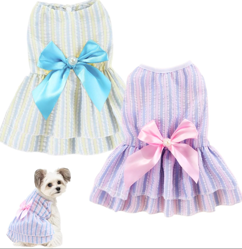 11 Striped Bow-Jack Ruffle Princess Dress (Two-Piece Set) - Image 1