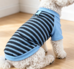Blue Striped Metal Buckle Stretch Pet T-Shirt - Image 2
