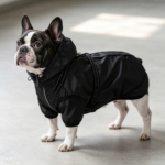 Black Size M Raincoat – Built-in Chest Strap + Back Zipper + Detachable Hood