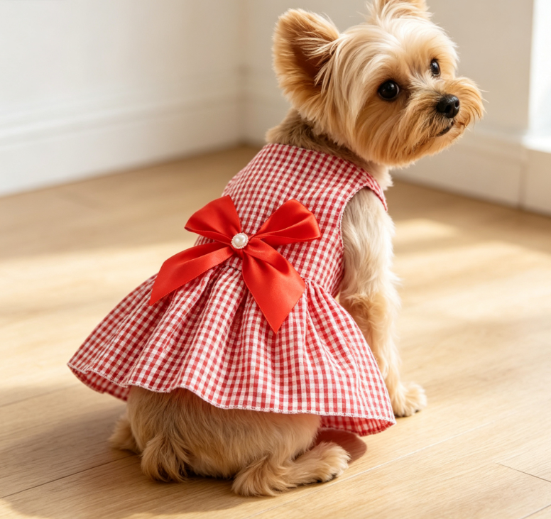 12 Bow-Jack Cotton Princess Dress – Suitable for Small to Medium-Sized Dogs and Cats - Image 1