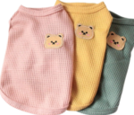 Three-Color Sleeveless Pet T-Shirt Set (Pure Cotton)