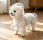 Transparent Thick Pet Raincoat – Medium (4-8 lbs)