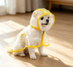 Transparent Yellow PVC Poncho Raincoat – Medium (Double Snap Button Adjustable)