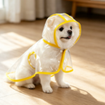 Transparent Yellow PVC Poncho Raincoat – Medium (Double Snap Button Adjustable)