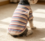 Striped Patchwork Pure Cotton Pet T-Shirt - Image 2
