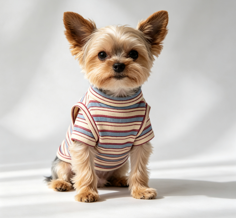 7 Striped Patchwork Pure Cotton Pet T-Shirt - Image 1